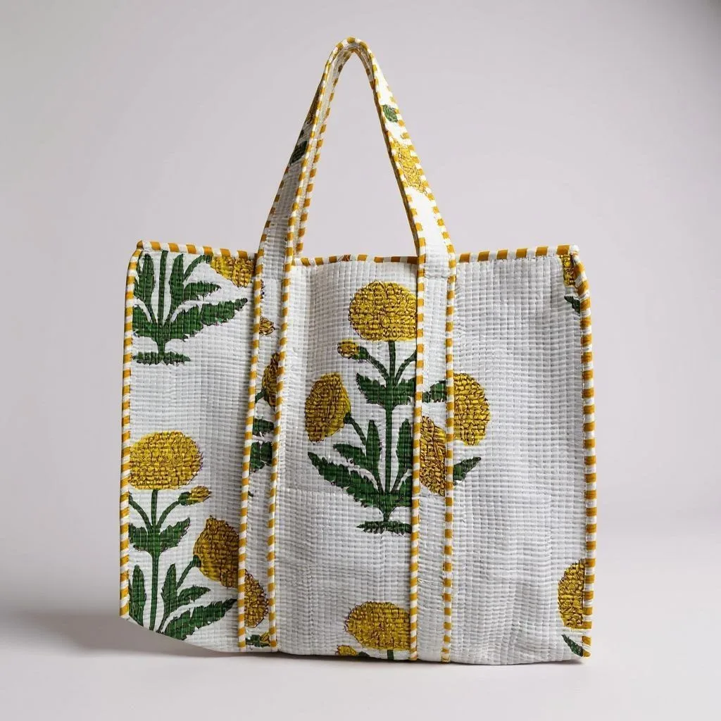 Qrubiss quilted cotton tote bag