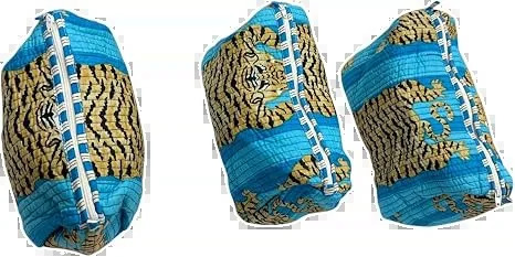 tig blue block print toiletry pouch set (set of 3) detail view 3